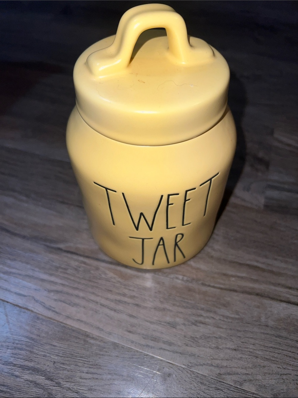 Rae Dunn Yellow Tweet Jar Canister